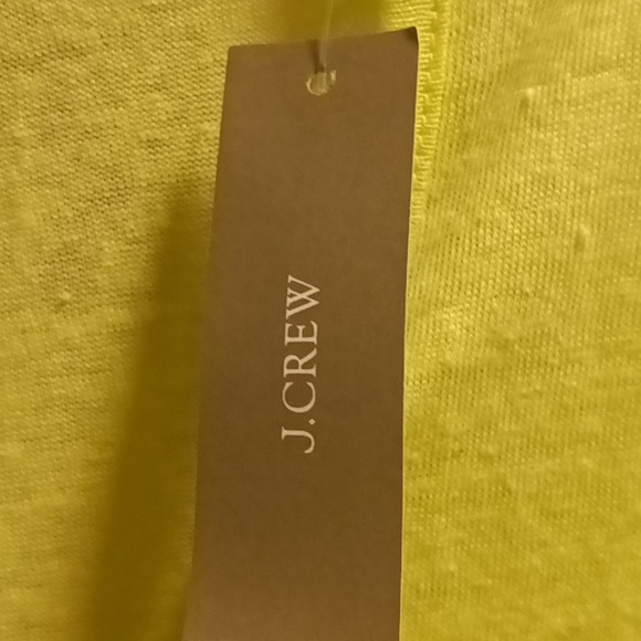 FINAL PRICE NWT J. CREW neon green 100% linen t-shirt Size XS - Picture 10 of 10